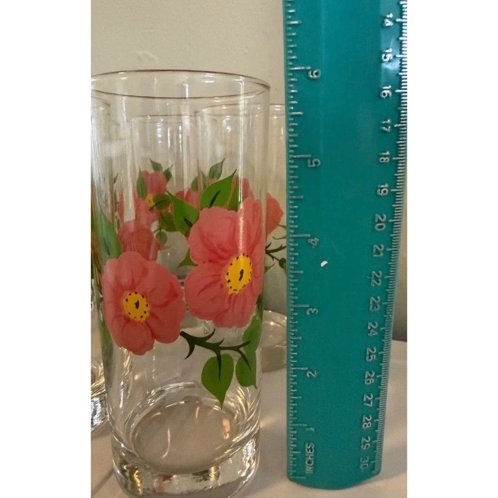 Franciscan Desert Rose Highball Glasses 2 Vintage Pink Floral bohowhimsi cottage